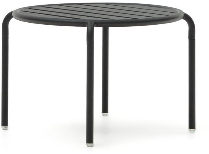 Udendørs aluminiums sidebord Kave Home Joncols grå 42 x 68 x 68 cm