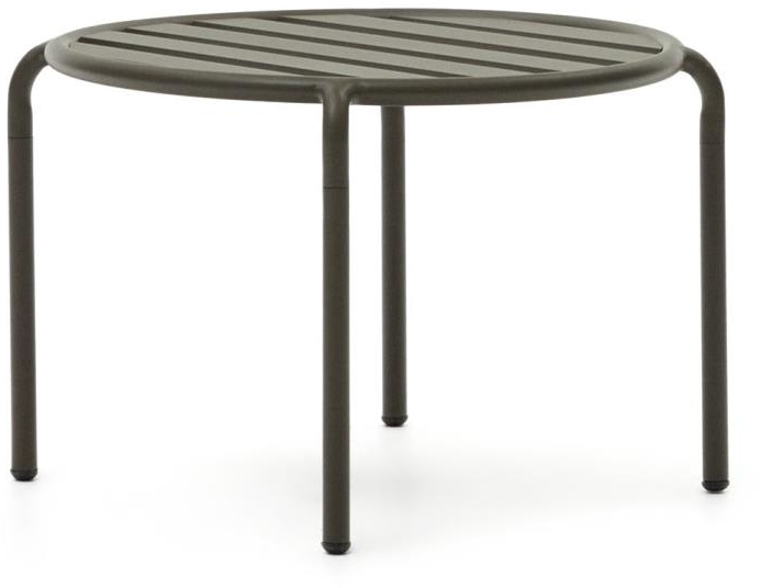 Udendørs sidebord Kave Home Joncols  -  grøn aluminium, rust- og UV-bestandig H42ÃB68ÃD68 cm