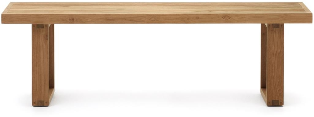 Bænk Kave Home Canadell i massiv genanvendt teak natur 170 cm rustik kolonial siddebænk til entré og udendørs