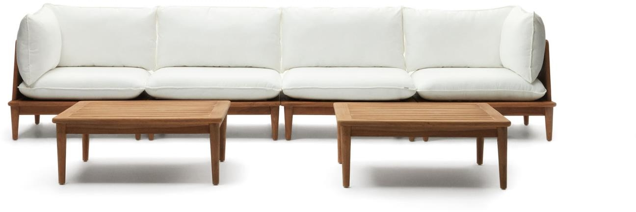 Udendørs Sofasæt Kave Home Portitxol Modulært Teak Loungesæt Natur