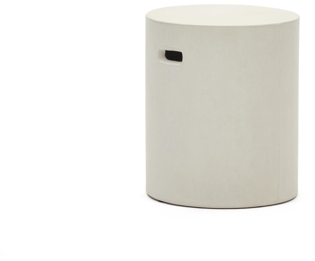 Cementfodskammel Kave Home Aiguablava H43xB37xL37 cm hvid nordisk udendørs skammel