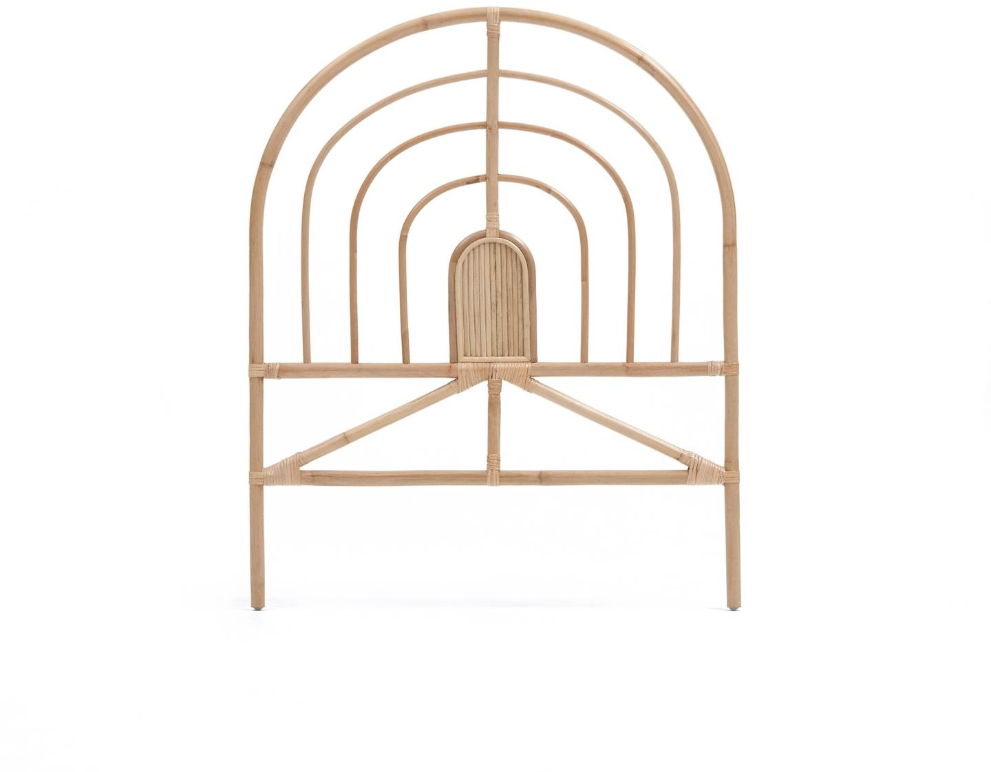 Sengegavl Kave Home Sundberg rattan natur Ø90 H110 rustik kolonial