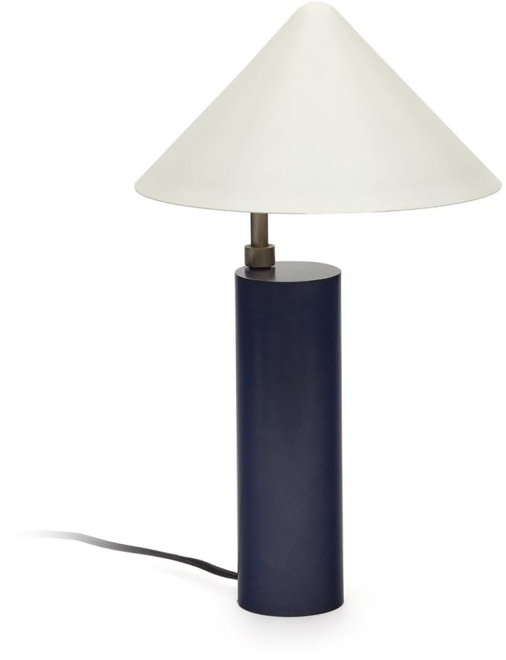 Bordlampe Kave Home Shiva metal blå/hvid med justerbar lampeskærm interiørbelysning moderne nordisk
