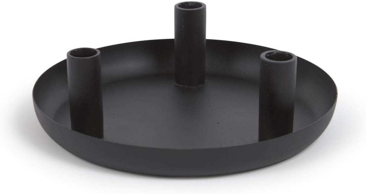 Lysestage Kave Home Eire 3-armet sort metal til lange lys Ø27x8 cm