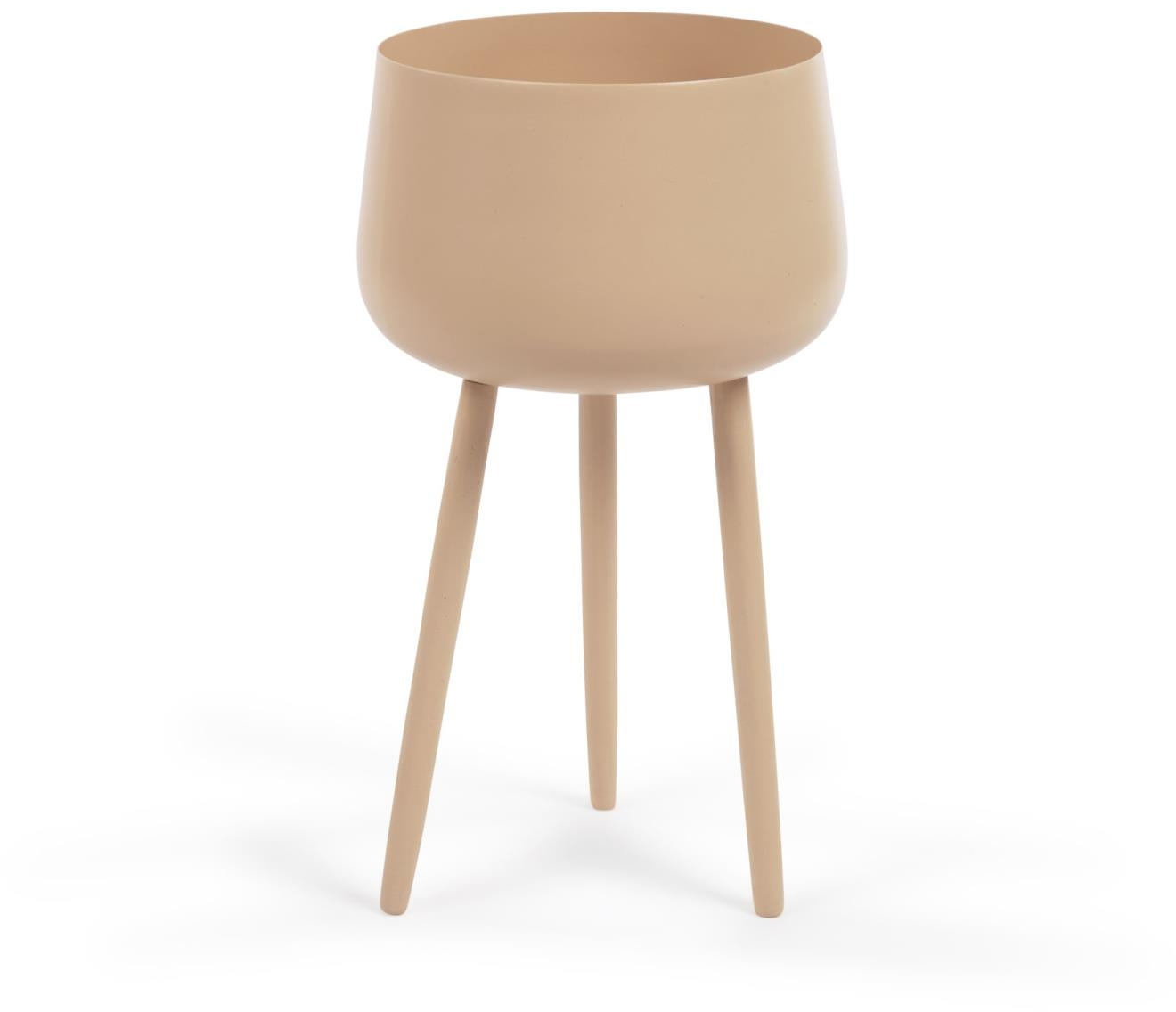 Gulvvase Kave Home Apia metal plantepotte beige Ø15ÃH28 cm