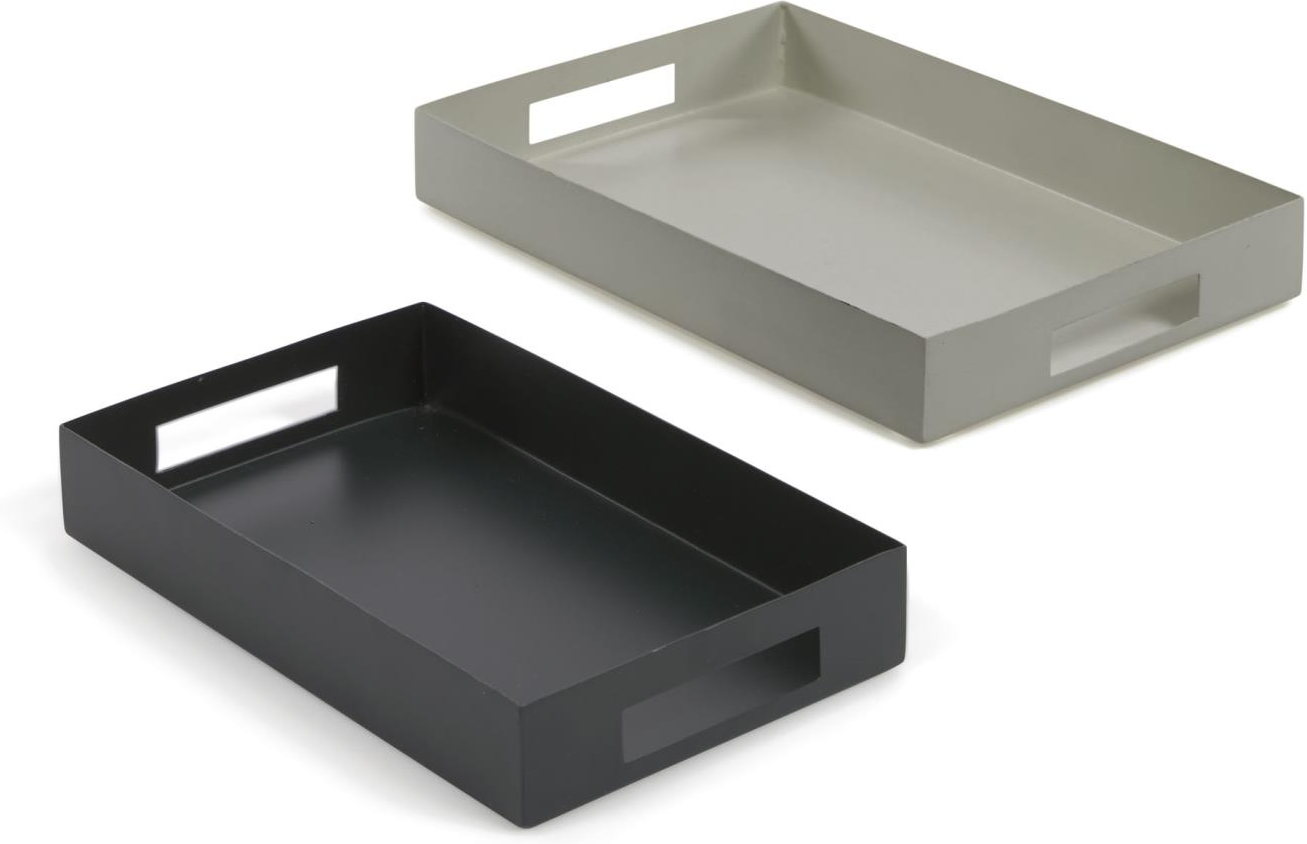 Dekorative metalbakker sæt 2 stk flerfarvet geometrisk mønster  -  Kave Home Ghislaine