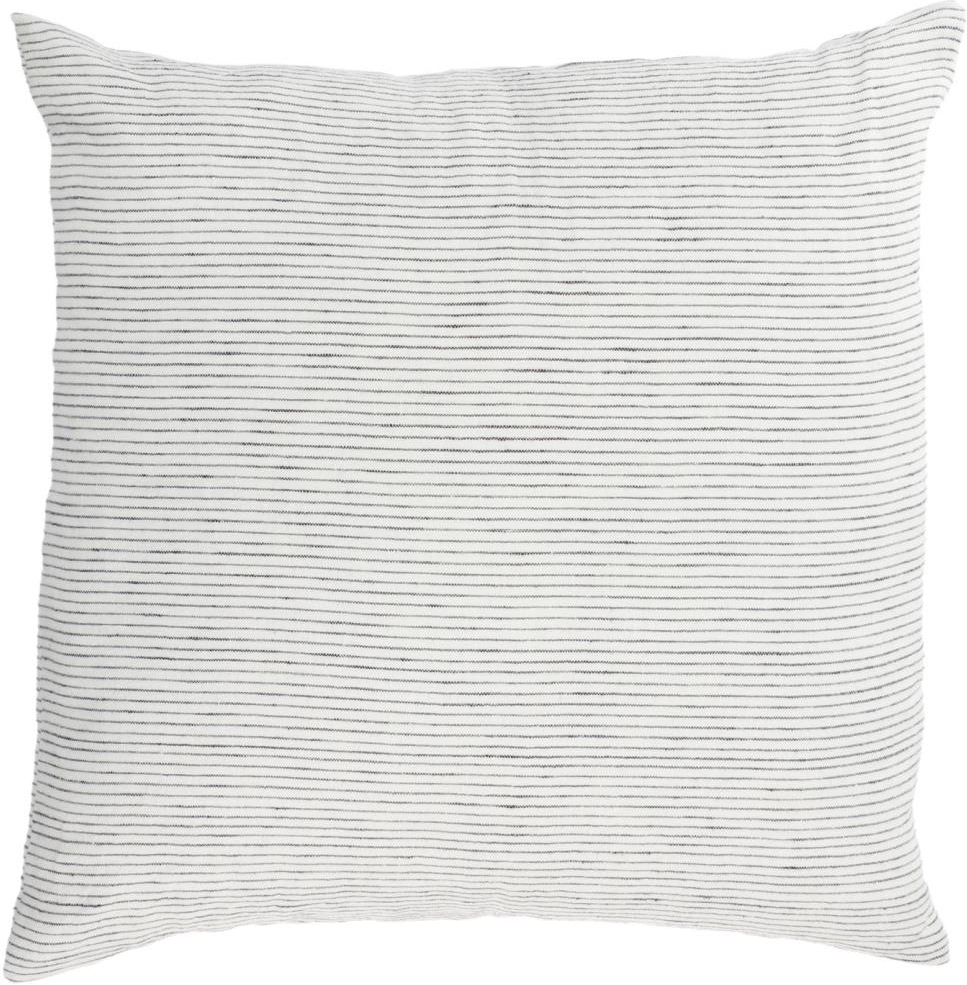 Pudebetræk Kave Home Marena 45 x 45 cm i naturligt 100% hør med sort-hvid striber