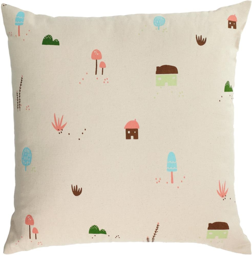 Pudebetræk Kave Home Llaru 45 x 45 cm bomuld flerfarvet med børneillustrationer bæredygtigt design
