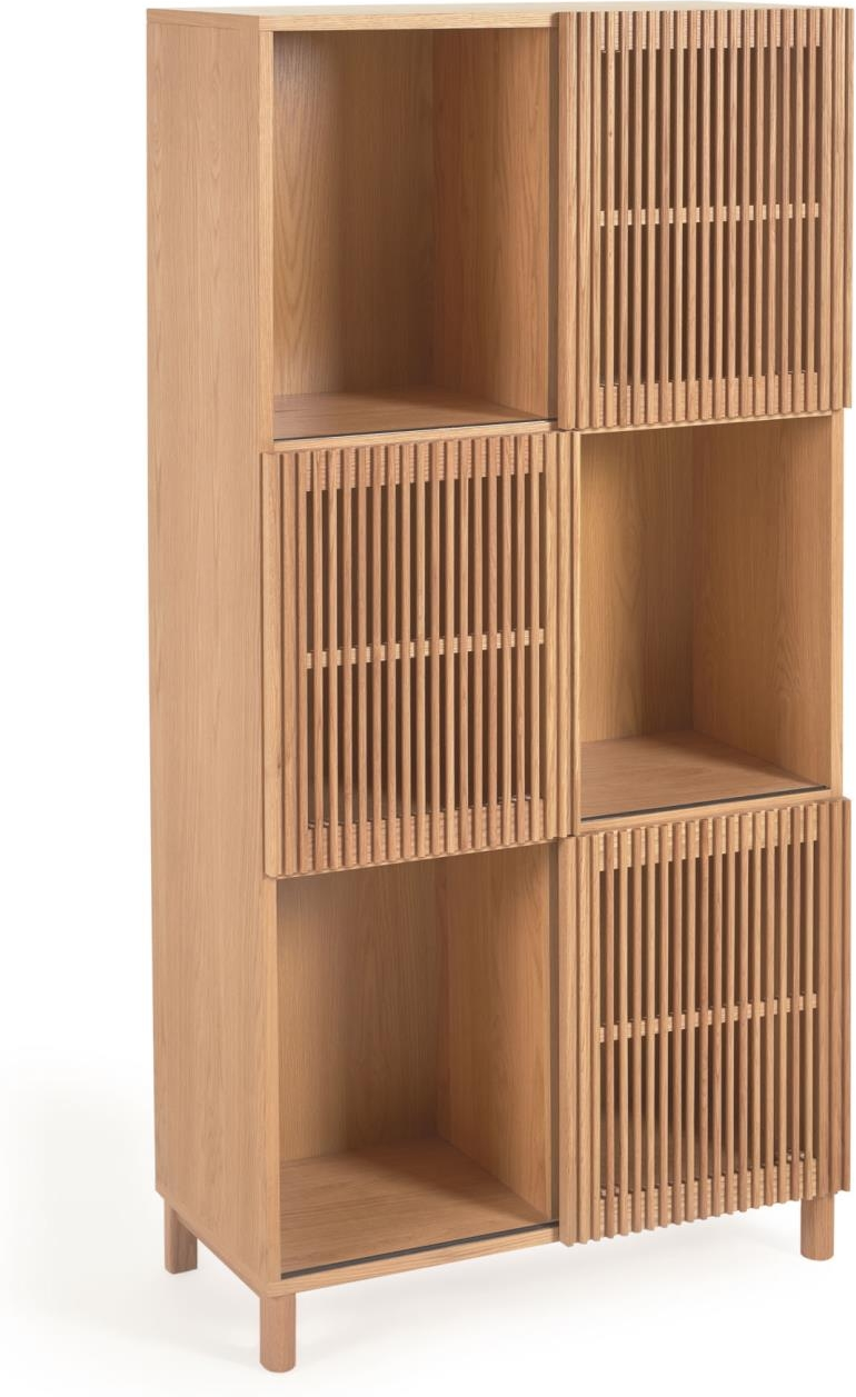 Højskab reol Kave Home Beyla natur egetræsfinish 42,5x84,5x170 cm nordisk rustik
