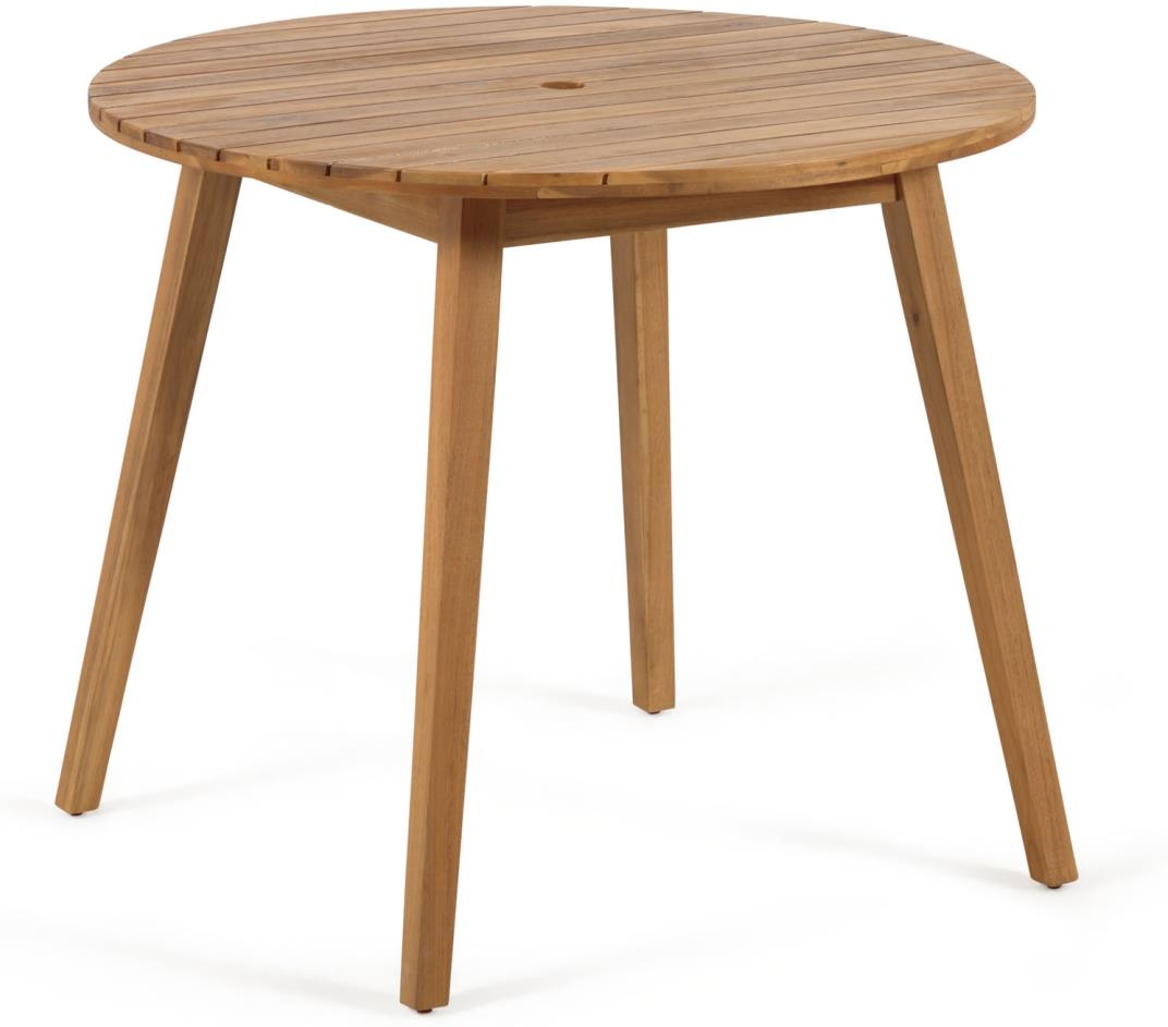 Parasolholder parasolfod Kave Home Vilma i FSC certificeret massivt akacietræ natur Ø4 cm