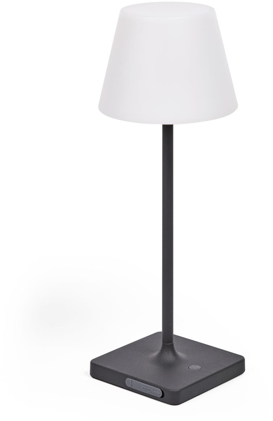 Udendørs bordlampe Kave Home Aluney LED genopladelig USB justerbar sort