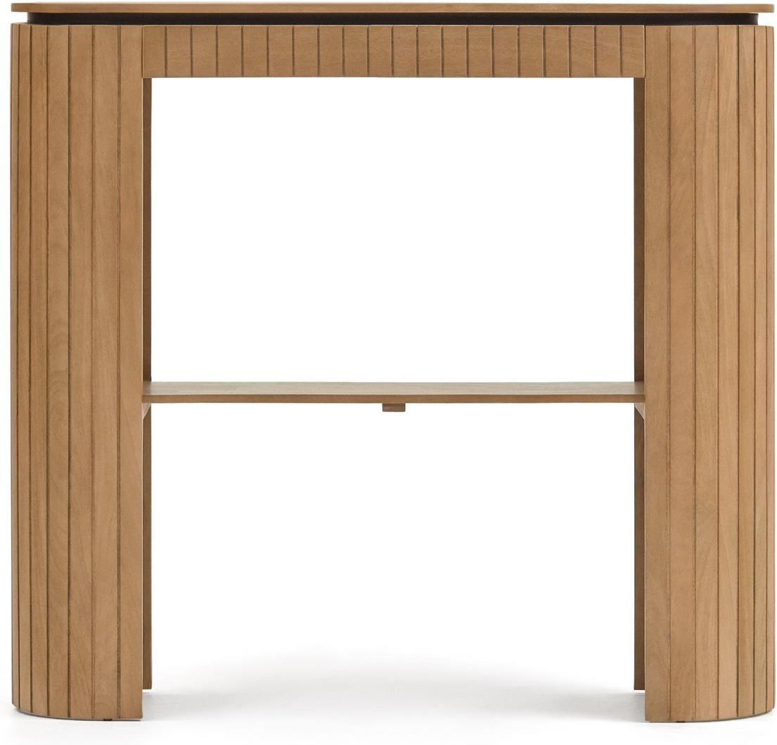 Konsolbord Kave Home Licia i massivt mango træ  -  rund buet form, naturlig finish