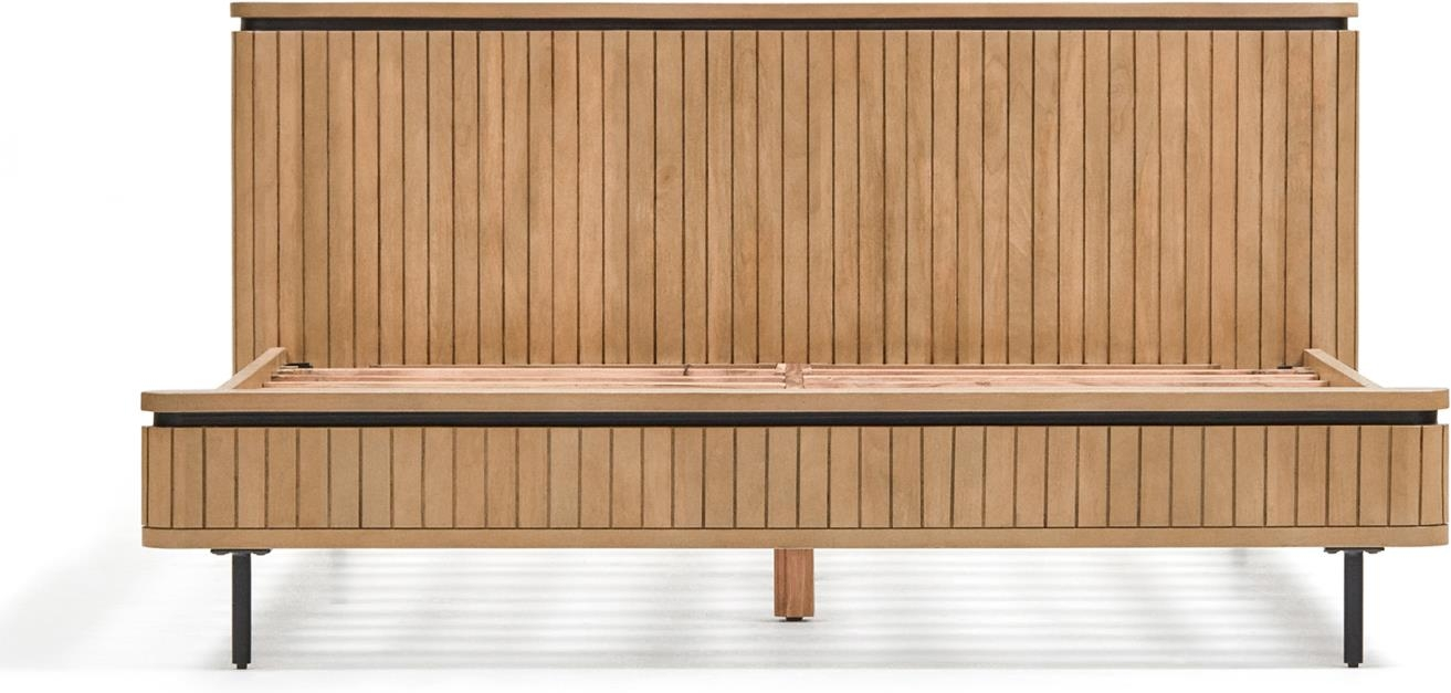 Dobbeltseng Kave Home Licia sengeramme massivt mangotræ natur 160x200