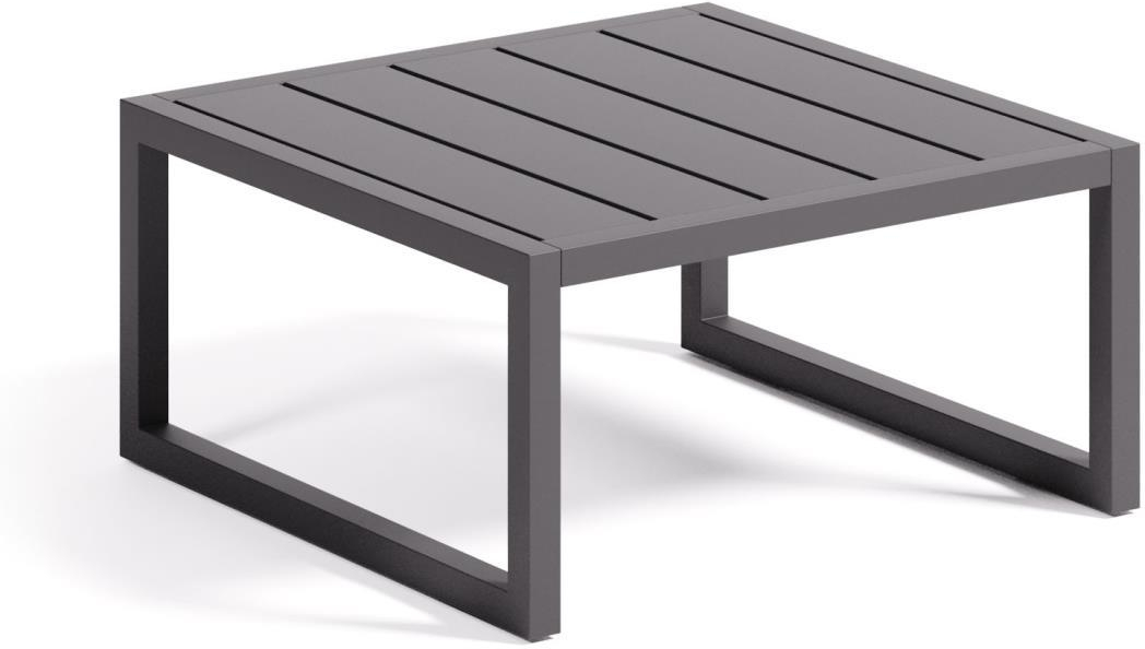 Udendørs sidebord Kave Home Comova i sort aluminium H30 x Ø60 cm