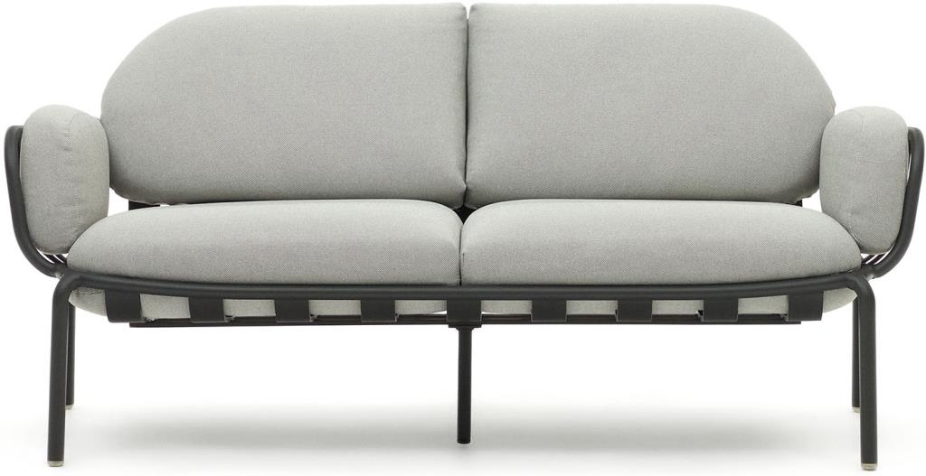 Udendørs 2-personers sofa Kave Home Joncols grå aluminium moderne nordisk stil