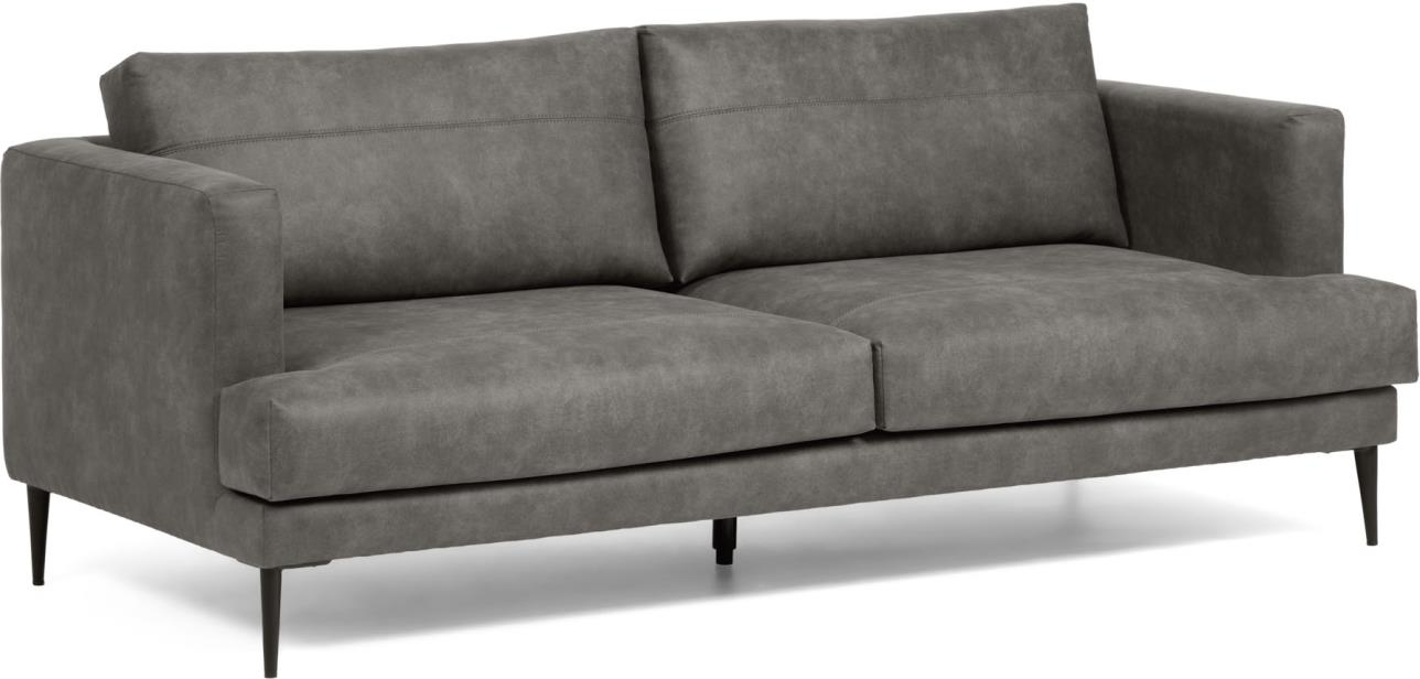 2-personers sofa Kave Home Tanya  -  sort stof nordisk vintage H77xB183xD87 cm
