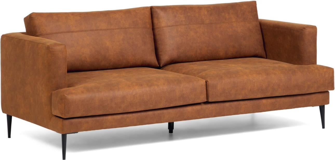 2-personers sofa Kave Home Tanya vintage nordisk moderne polstret stof brun 183x87x77 cm
