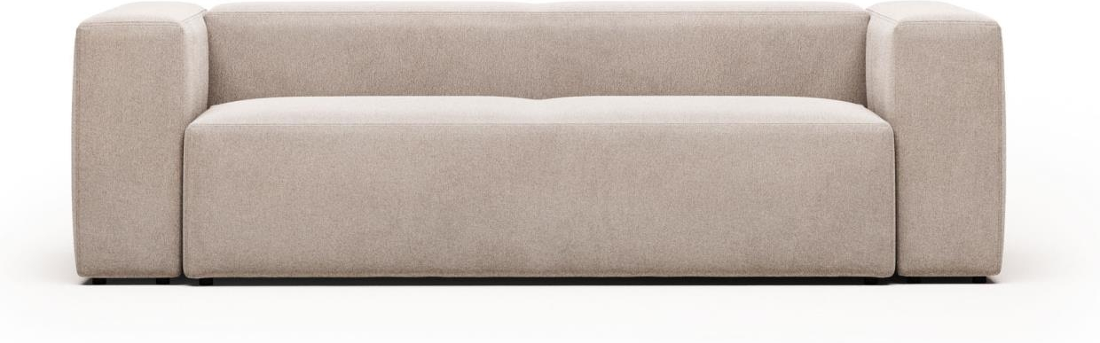 3-personers sofa Kave Home Blok beige polstret stof nordisk design pletbestandig bæredygtig