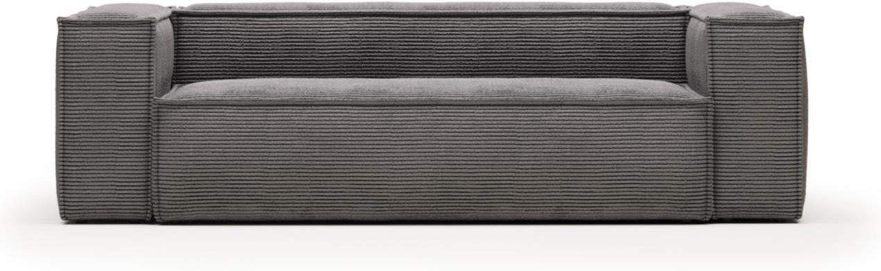 3-personers sofa Kave Home Blok grå corduroy polstret stof 240x100x69 cm