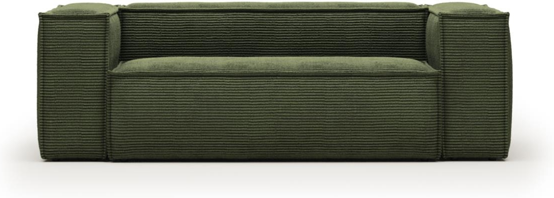 3-personers polstret sofa Kave Home Blok corduroy grøn