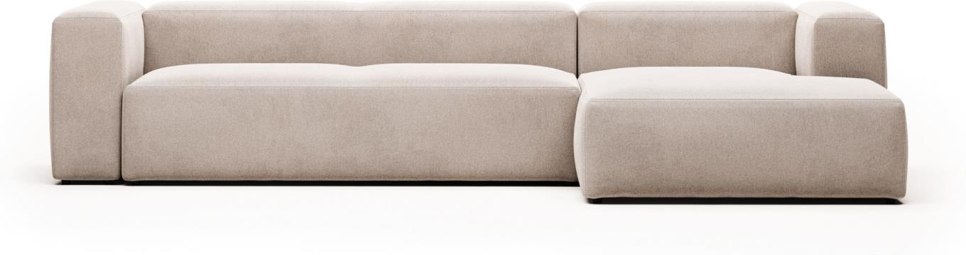 Chaiselong sofa Kave Home Blok højrevendt beige polstret stof