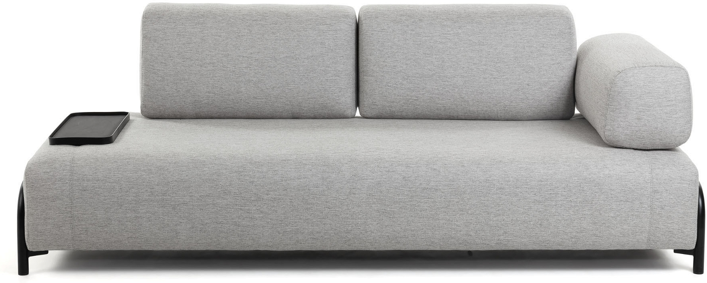 3-personers sofa Kave Home Compo i gråt pletafvisende stof med justerbar bakke