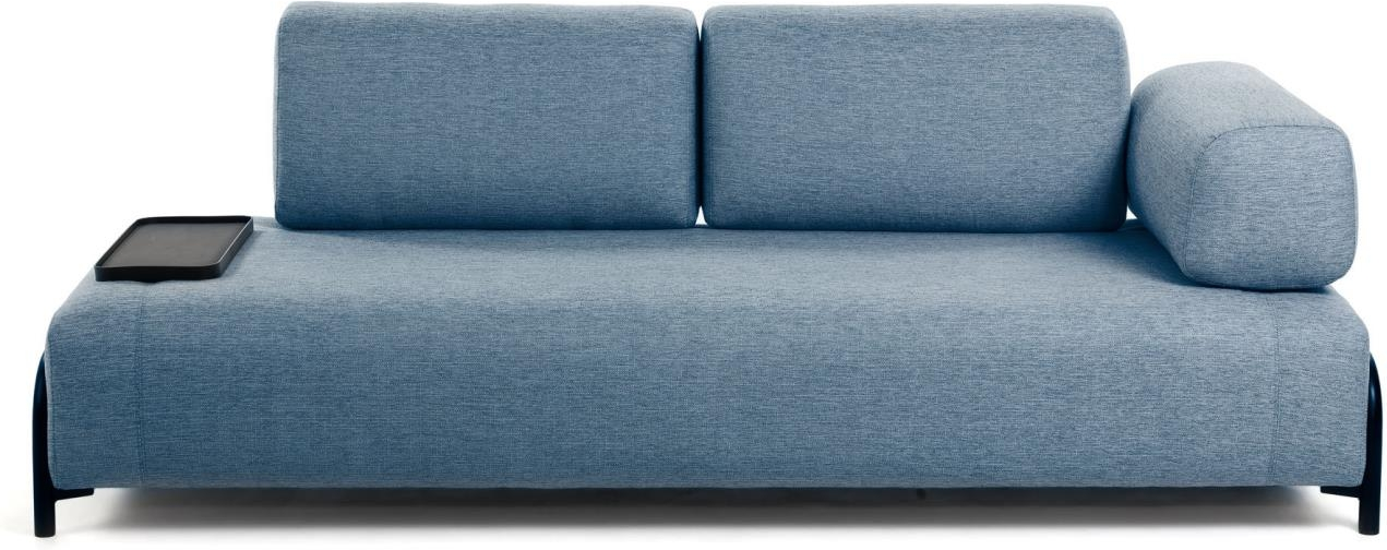 3-personers sofa Kave Home Compo blå  -  nordisk design, pletresistent stof med aftagelige betræk
