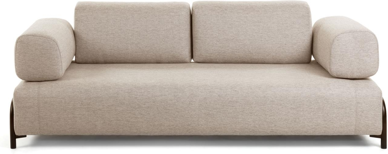 3-personers sofa trepersoners sofa Kave Home Compo beige stof H82ÃB232ÃD98 cm nordisk design aftagelige betræk