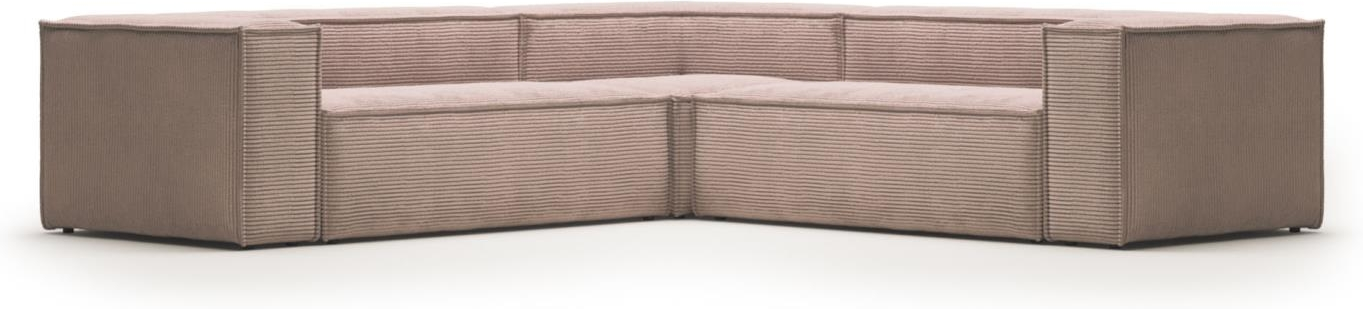 Hjørnesofa Kave Home Blok lyserød 4-personers modulsofa i vintage nordisk moderne design
