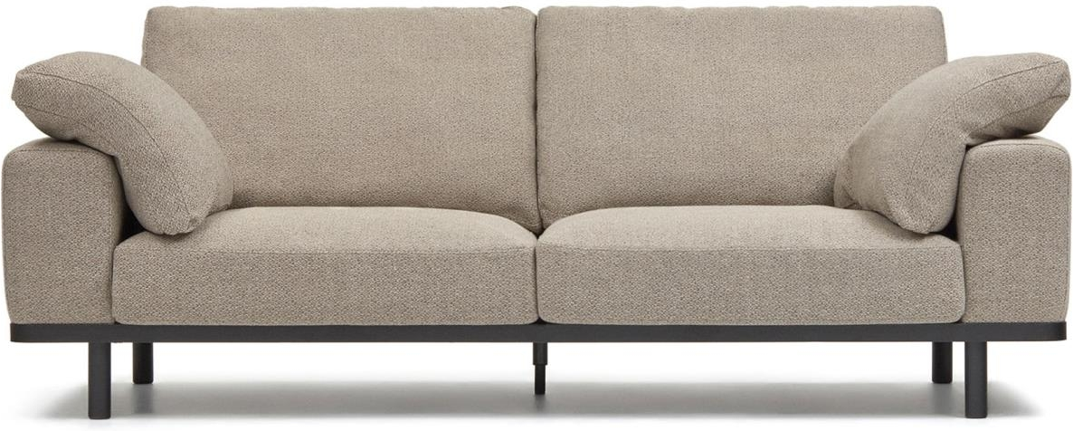 3-personers polstret sofa Kave Home Noa beige/sort stof 230Ã100Ã94 cm