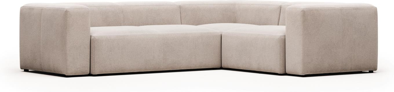 Hjørnesofa Kave Home Blok  -  modulsofa i beige stof, nordisk design med bæredygtig træramme