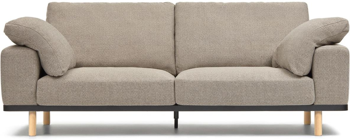 3-personers sofa Kave Home Noa, beige/natur, genbrugstekstil, aftageligt betræk, H94Ã230Ã100 cm