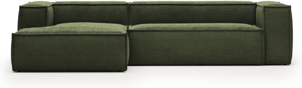 Chaiselong Sofa Kave Home Blok Venstrevendt Fløjl Grøn 300x174x69 cm