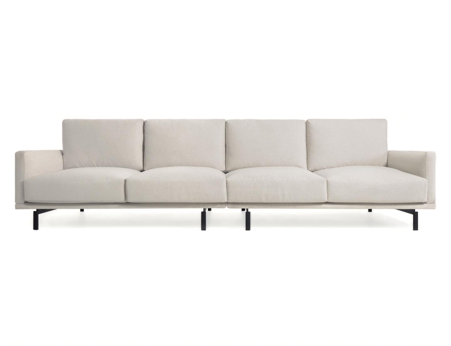 4-personers sofa Kave Home Galene beige polstret genbrugstekstil nordisk design L414 cm