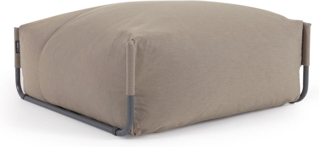 Udendørs puf/skammel Kave Home Square, grøn vejrbestandig, H35ÃB101ÃL101 cm