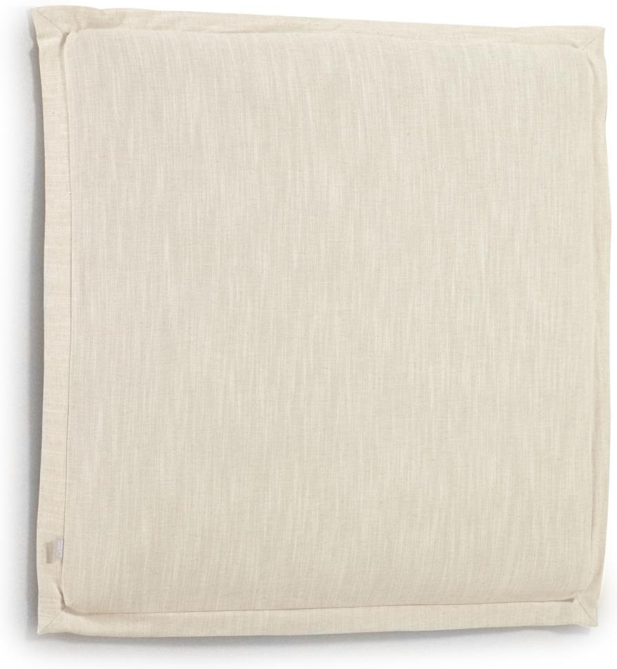 Sengegavl Kave Home Tanit  -  polstret hvid stof-hovedgavl 106x106 cm
