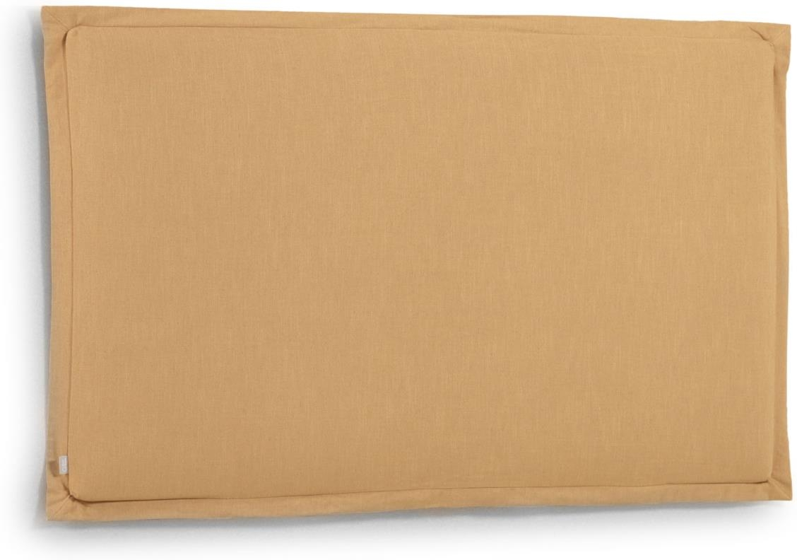 Polstret sengegavl Kave Home Tanit sennepsgul 186 x 106 cm