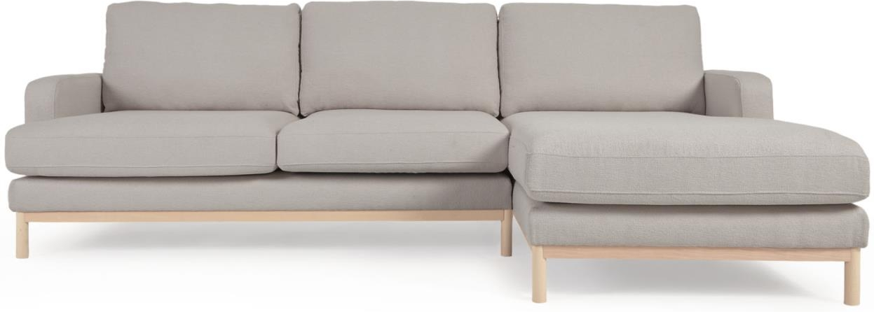 Chaiselongsofa Kave Home Mihaela grå bouclé-stof højrevendt H88ÃB264ÃL154 cm