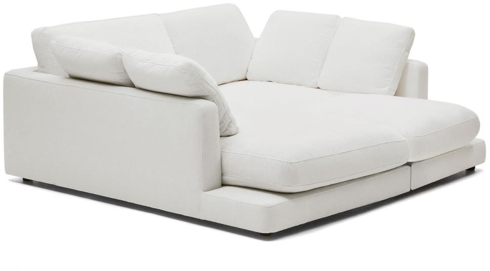 Kave Home Gala 3-personers sofa i hvid chenille med antibakterielt stof og aftagelige vendbare betræk H87xB193xL210 cm
