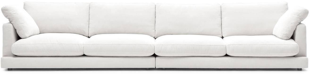 6-personers sofa Kave Home Gala hvid tekstureret chenille L390 cm
