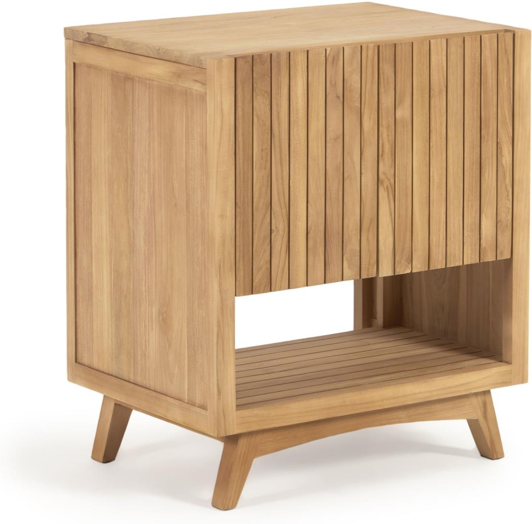 Badeværelsesskab Kave Home Kuveni Rectangular i teak, vandtæt oliefinish, 80x50x70 cm
