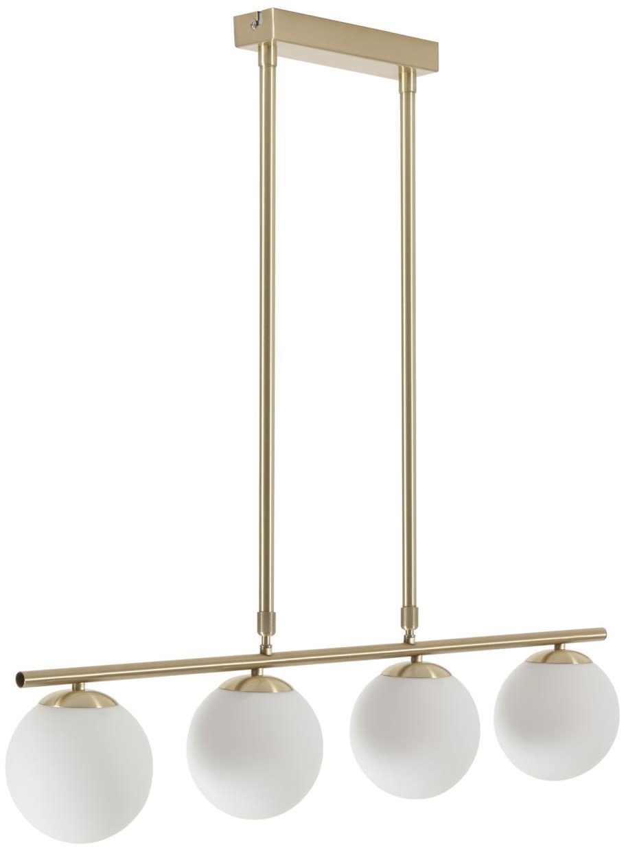 Loftlampe Kave Home Mahala  -  messing/glas pendel guld/hvid 70x85x14 cm justerbar