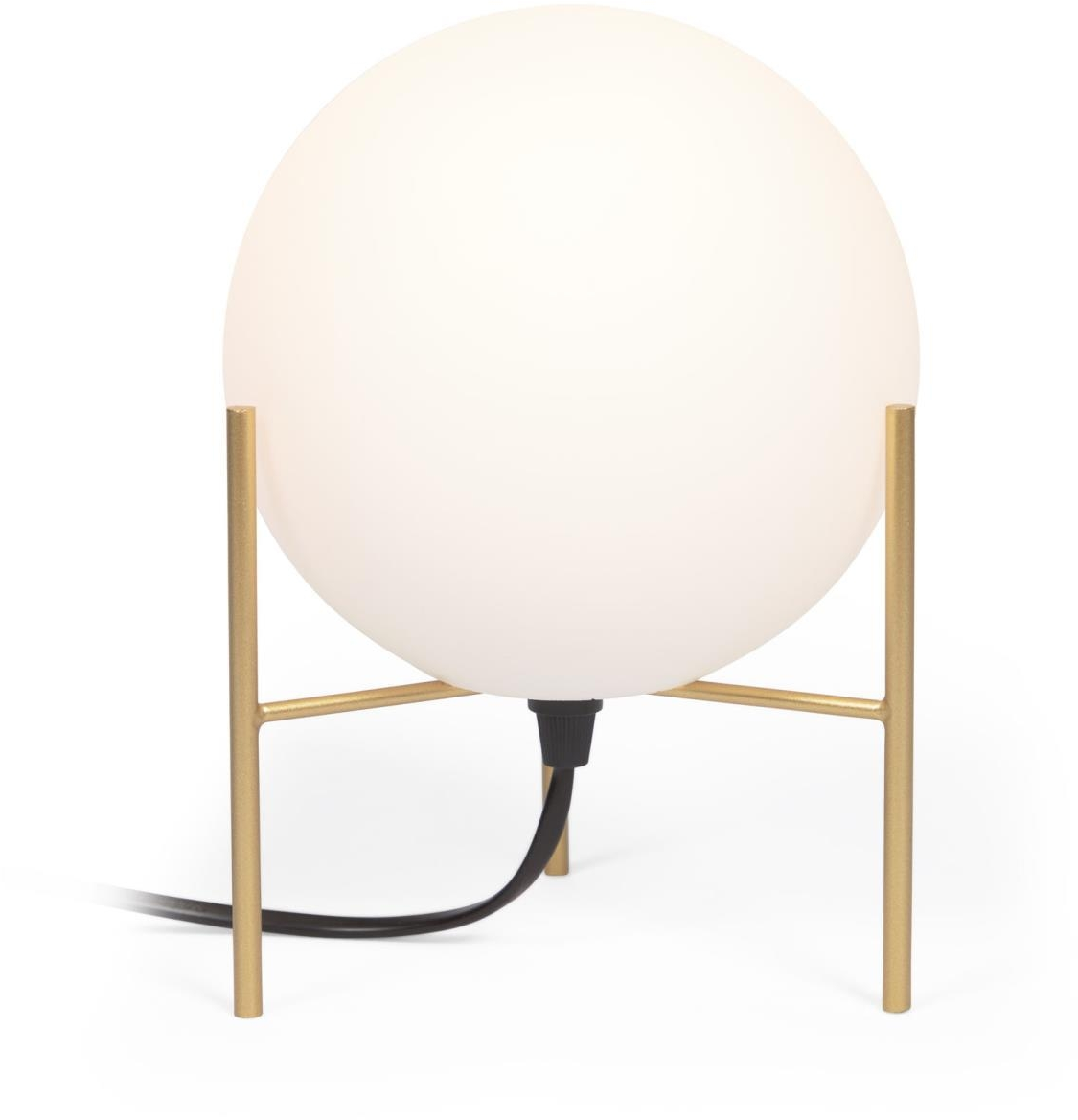 Bordlampe Kave Home Seina i messing og frostet glas guld/hvid H22xØ15 cm