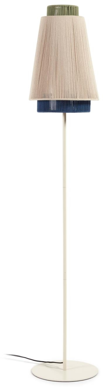 Gulvlampe Kave Home Yuvia  -  Håndvævet jute, multicolor nordisk stil, H163 Ø30 cm, justerbar vippearm, E27