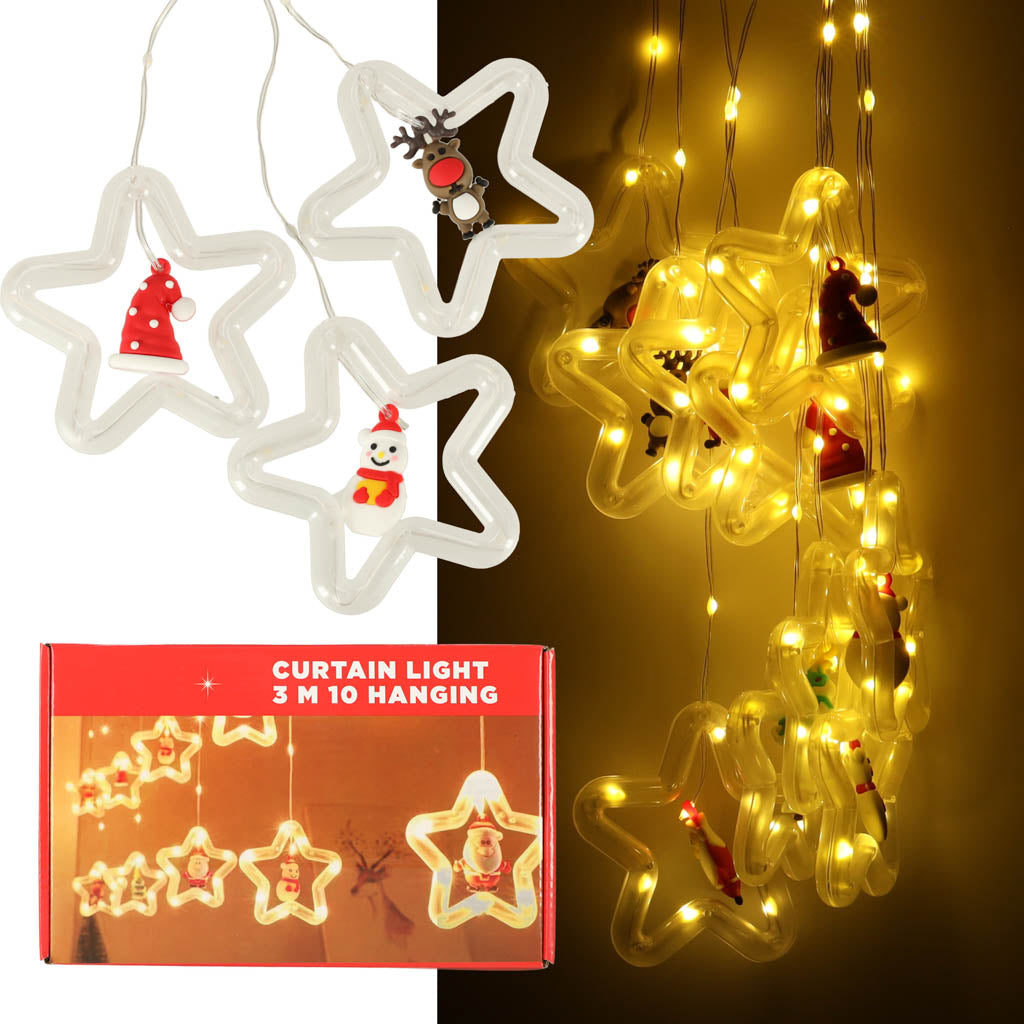 LED gardinlys med figurer 3m 125LED varm hvid