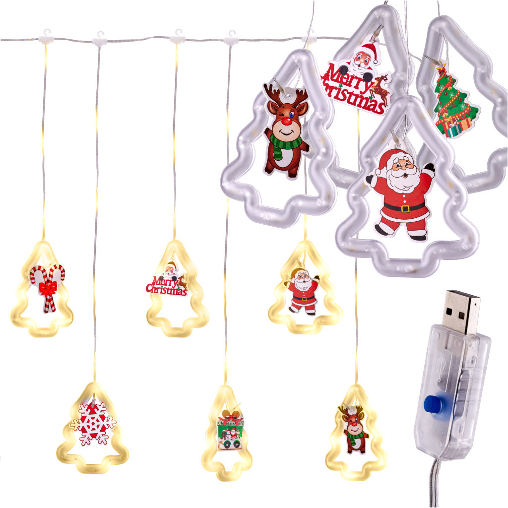 LED juletræsgardinlys 3m 10 USB-pærer