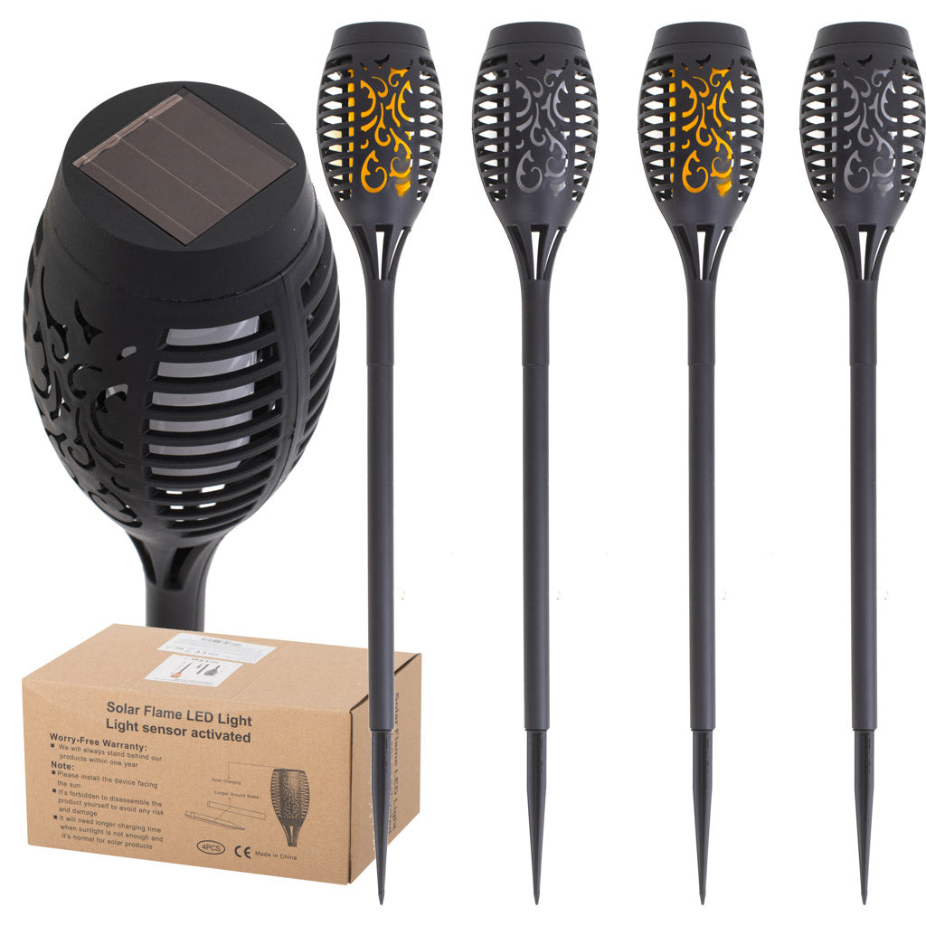 Solcelledrevne havelygter 12 LED 4 stk.