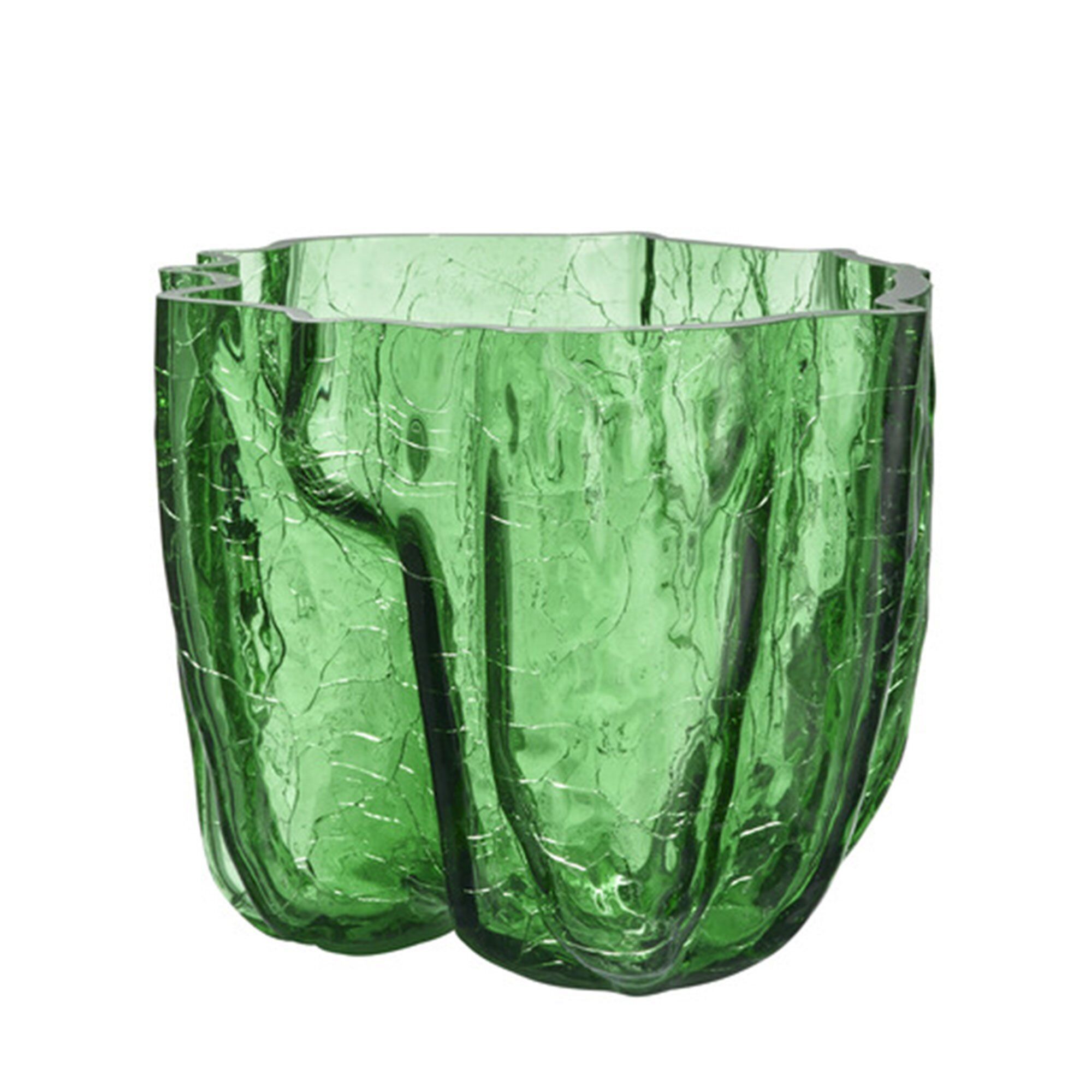 Kosta boda Crackle vase 175 mm, grøn