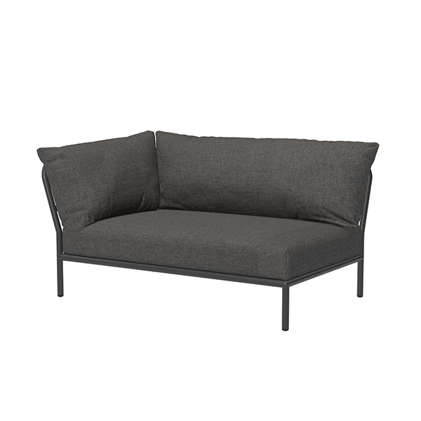 HOUE Level/2 hjørnemodul venstrevendt - Dark grey basic  : Erling Christensen Møbler