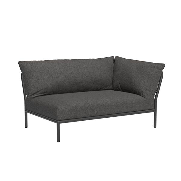 HOUE Level/2 hjørnemodul højrevendt - Dark grey basic  : Erling Christensen Møbler